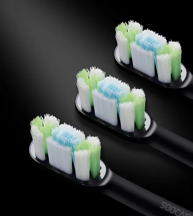 Внешний вид щетинок зубной щетки Xiaomi Soocas Sonic Electric Toothbrush X3U